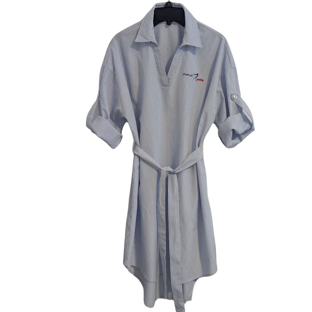Popilov Yachting Striped Shirt Dress – Size M – EUC - Picture 2 of 4